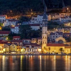 Perast Town in Montenegro at night