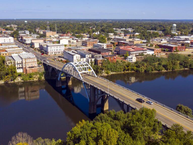 River Bridge into Historic Selma Alabama in Dallas County