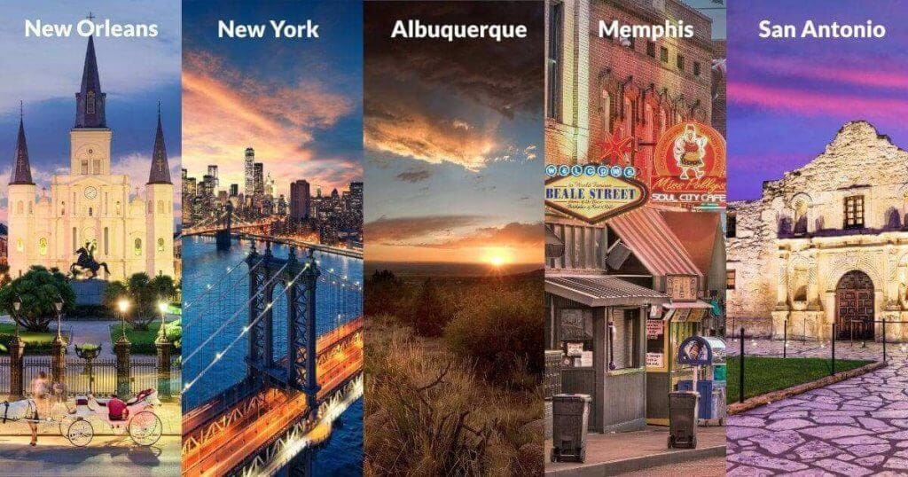 Top 5 Domestic Location for Service Trips