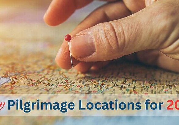 hand puts pin in a map for Wonder Voyage blog post about new pilgrimage locations for 2026