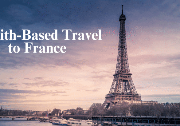 image of eiffell tower at night for wonder voyage blog post about faith-based travel to france