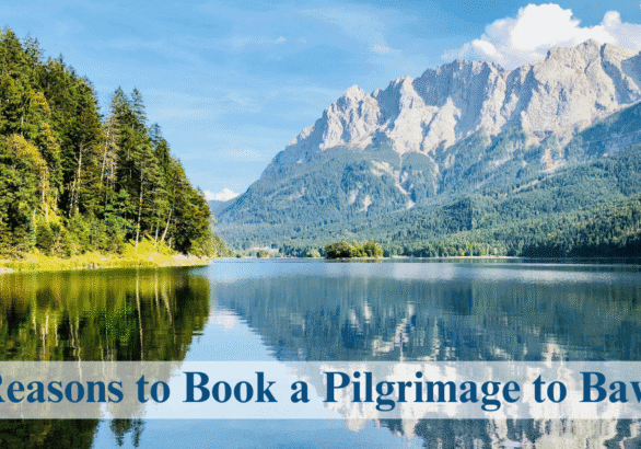 image of water and mountains for Wonder Voyage blog post about a pilgrimage to Bavaria