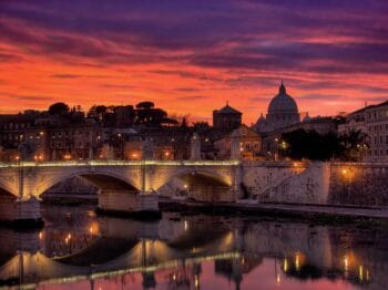 rome at sunset for blog about adult mission trips