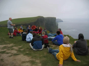 students sitting in Ireland for Wonder Voyage blog post about custumized educational expeditions